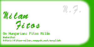milan fitos business card